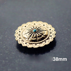 Brass Wallet Conchos Hollow Turquoise Conchos Button Gold Conchos Screw Back Decorate Concho Hollow Star Biker Wallet Concho