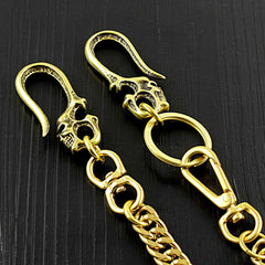 Brass Cool Pants Chain Motorcycle Biker Wallet Chain Gold Long Wallet Chain For Men