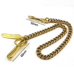 Cool Brass Mens Key Chain Long Gold Wallet Chain Pants Chain Biker Wallet Chain For Men