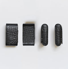 Crocodile Leather Mens Cartier Lighter Cases With Belt Loop Brown Lighter Holder For Men