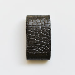 Brown Crocodile Leather Mens Cartier Lighter Cases With Belt Loop Lighter Holder For Men