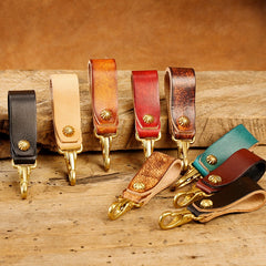 Brown Leather Belt Loop for Keychain Key Holder Leather Belt Key Chain Clip