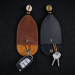 Brown Leather Draw Men and Women's Key Wallet Black Key Case Car Car Key Holder For Men