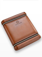 Coffee Leather&Cedar Mens 6pcs Cigar Case Leather Cigar Cases for Men