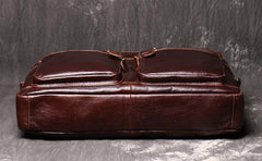 Brown Oiled Leather Men's Brown Professional Briefcase 15‘’ Laptop Handbag Business Bag For Men