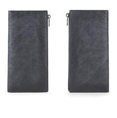 Vintage Brown Long Wallet Leather Mens Bifold Long Wallet Slim Long Wallet For Men