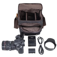 Brown CANVAS WATERPROOF MENS Small Side CAMERA Bag LARGE NIKON CAMERA BAG Gray DSLR CAMERA BAG FOR MEN