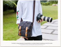 Brown CANVAS WATERPROOF MENS Small Side CAMERA Bag LARGE NIKON CAMERA BAG Gray DSLR CAMERA BAG FOR MEN