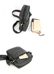 Brown Leather Mens CasualSmall Vertical Courier Bag Messenger Bags Black Postman Bag For Men