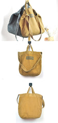 Vintage Canvas Mens Womens Yellow Denim Bag Shoulder Tote Bag Messenger Bag Blue HandBag For Men and Women