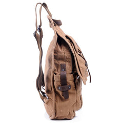 Canvas Black Mens Hiking Backpack Large Khaki School Backpack Canvas Travel Backpack For Men