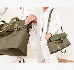 Cool Black Nylon Mens 15 inches Large Messenger Bag Briefcase Handbag Nylon Travel Green Shoulder Bag for Men