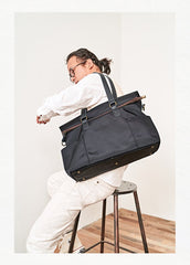Cool Black Nylon Mens 15 inches Large Messenger Bag Briefcase Handbag Nylon Travel Green Shoulder Bag for Men