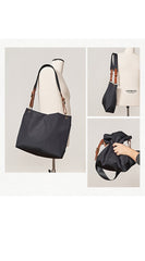 Fashion Nylon Mens Womens Black Tote Shoulder Bag Messenger Bag Messenger Tote Bag for Men Women