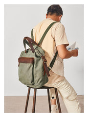 Canvas Mens Backpacks Canvas Green Satchel Backpack Canvas Computer Backpack for Men