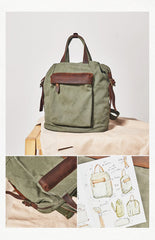 Canvas Mens Backpacks Canvas Green Satchel Backpack Canvas Computer Backpack for Men