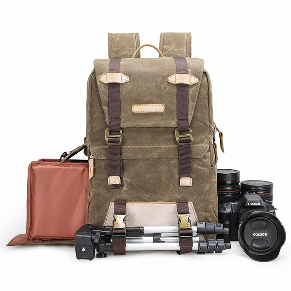 CANVAS WATERPROOF MENS CANON CAMERA BACKPACK 15'' LARGE NIKON CAMERA BAG DSLR CAMERA BAG FOR MEN