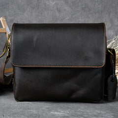 Cool Leather Mens 8‘’ Red Brown Small Side Bag Small Messenger Bag Shoulder Bag For Men