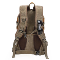 Brown CANVAS WATERPROOF MENS 15'' CANON CAMERA BACKPACK LARGE NIKON CAMERA BAG DSLR CAMERA BAG FOR MEN