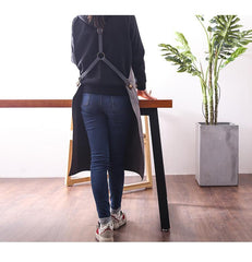Canvas Leather Mens Womens Gray Craftsman Cafe Staff Clothes Work Apron for Men