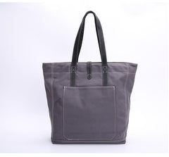 Canvas Leather Mens Womens Gray Tote Bag Handbag Tote Bag Shoulder Bag Tote Purse For Men