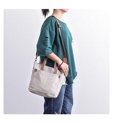 Canvas Mens Womens Large White Handbag Small Tote Bag Khaki Shoulder Tote Purse For Men