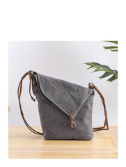 Canvas Mens Womens Casual Gray 12‘’ Courier Bag Side Bag Messenger Bag for Men