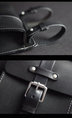 Handmade Black Brown Leather Mens Waist Bag Belt Pouch Phone Hip Bag For Men