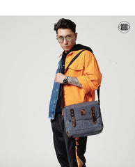 Casual Gray Oxford Cloth Mens Ancient Side Bag Messenger Bags Ancient Red Oxford Cloth Courier Bag for Men