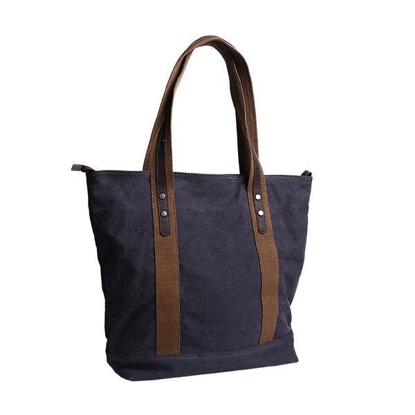 Casual Canvas Mens Womens Large 14‘’ Khaki Handbag Tote Bag Brown Shoulder Bag Tote Purse For Men