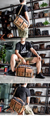 Waxed Canvas Mens Postman Bag Side Bag Shoulder Bag Messenger Bag For Men