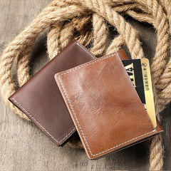 Casual Mens Black Short Card License Wallet Brown Bifold Card Wallet Card Holder For Men