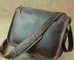 Casual Leather Brown Mens Vintage 10inch Side Bag Messenger Bag Shoulder Bags For Men