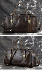 Casual Vintage Leather Men's Large Weekender Bag Travel Bag Overnight Bag For Men