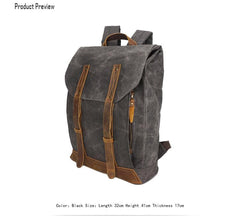 Casual Men's Waxed Canvas Brown School Travel Backpack Laptop Backpack For Men