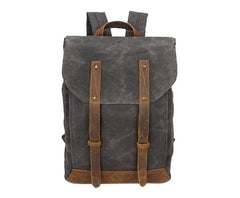 Casual Men's Waxed Canvas Brown School Travel Backpack Laptop Backpack For Men