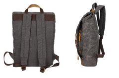 Casual Men's Waxed Canvas Brown School Travel Backpack Laptop Backpack For Men