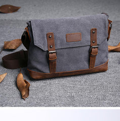 Casual Canvas Mens Womens Simple 10‘’ Side Bag Green Courier Bag Messenger Bag Backpack for Men