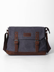 Casual Canvas Mens Womens Simple 10‘’ Side Bag Green Courier Bag Messenger Bag Backpack for Men