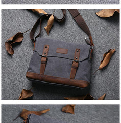 Casual Canvas Mens Womens Simple 10‘’ Side Bag Green Courier Bag Messenger Bag Backpack for Men