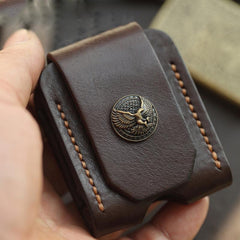 Handmade Leather Mens Standard Zippo Lighter Case With Belt Loop Zippo Cool Standard Lighter Holders For Men