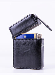 Classic Eco Leather Mens 20pcs Cigarette Holder Case with lighter holder Black Cigarette Case for Men