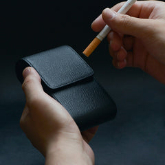 Classic Magnetic Leather Mens 20pcs Cigarette Cases Gray Cigarette Case for Men