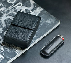Classic Magnetic Leather Mens 20pcs Cigarette Cases Gray Cigarette Case for Men