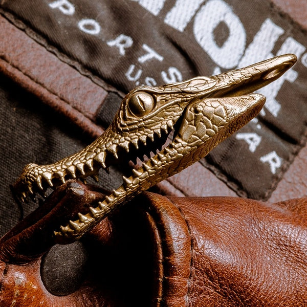 Cool Alligator Brass Keyring Moto KeyChains Alligator Keyring Moto Key Holders Key Chain Key Ring for Men