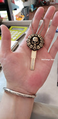 Cool Bike Key Replacement Skull Brass Badass Moto Key Replacement with Motorcycle Helmet for Biker