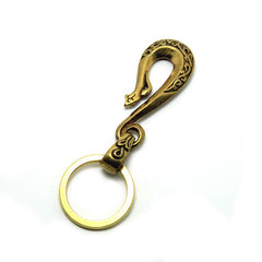 Cool Brass Hook Keyring Moto KeyChain Floral Hook Keyring Moto Key Holders Key Chain Key Rings for Men