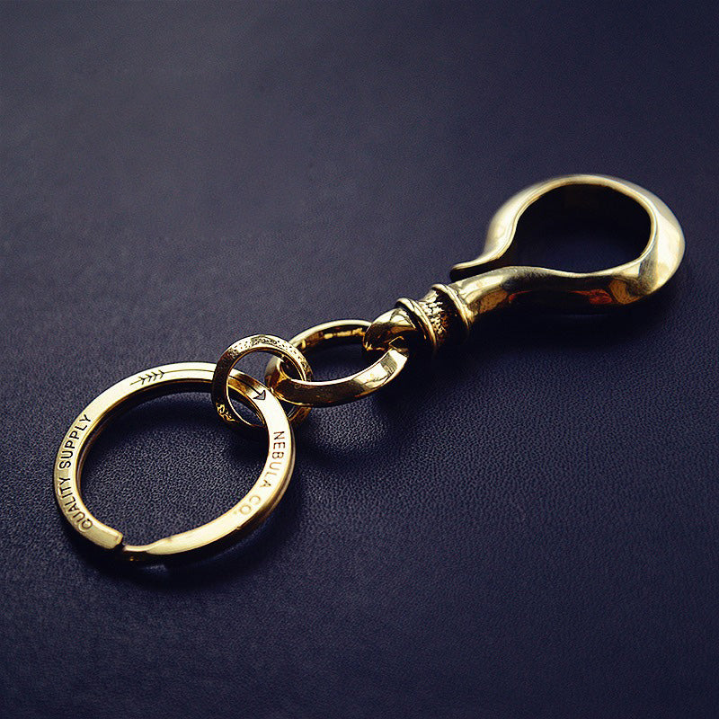 Cool Brass Hook Keyring Moto KeyChain Hook Keyring Moto Key Holders Key Chain Key Rings for Men