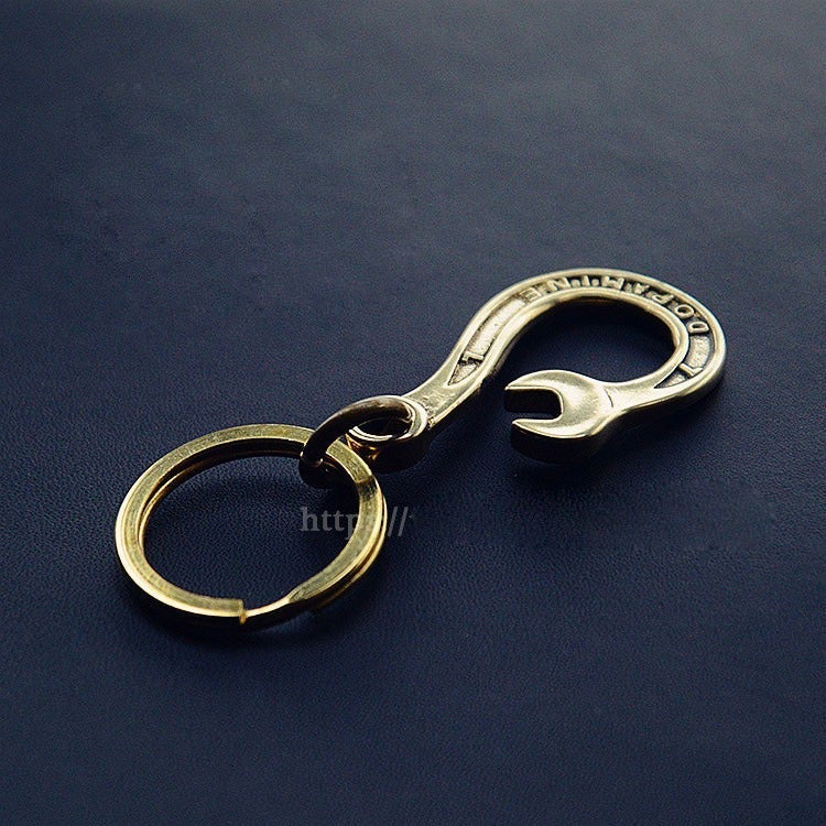 Brass Wrench Keyring Moto KeyChains Wrench Hook Keyrings Moto Key Holders Key Chain Key Rings for Men