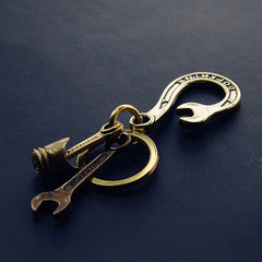 Cool Brass Wrench Keyring Moto KeyChains Wrench Hook Keyring Moto Key Holders Key Chain Key Rings for Men